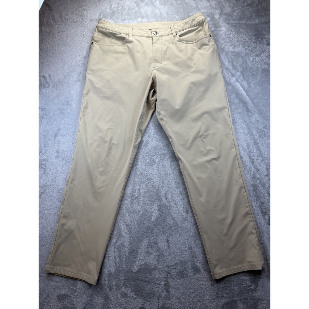 Lululemon Pants Men's ABC Classic Fit Warpstreme Stretch 36x31.5 Beige 5 Pocket